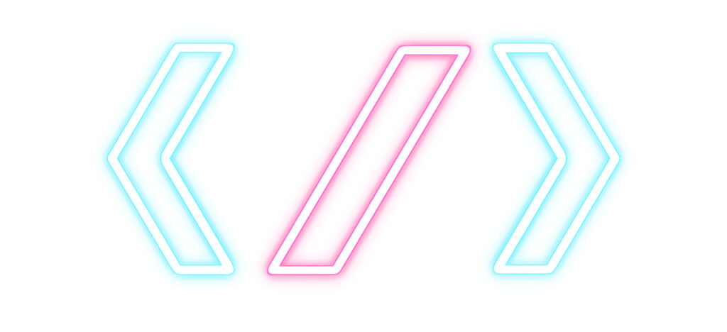 Pôle IT - illustration de néons à la forme du développement informatique